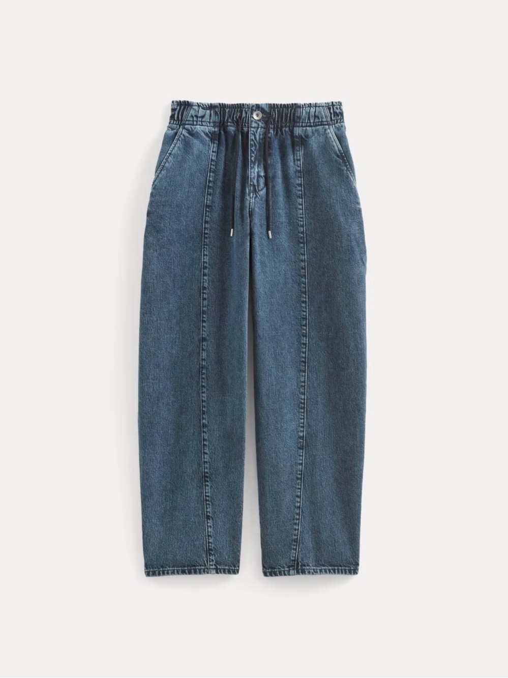 Wide-Leg Drawstring Jeans - Picture 3 of 8